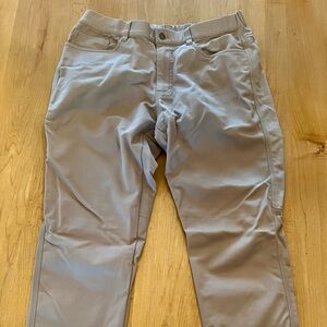 Men's Slim Straight Khaki Pants in Light Taupe - Large, 30 Inseam